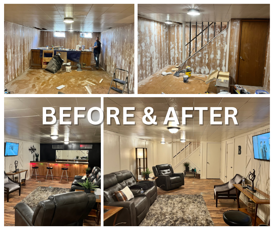 Basement Transformation - Before and After