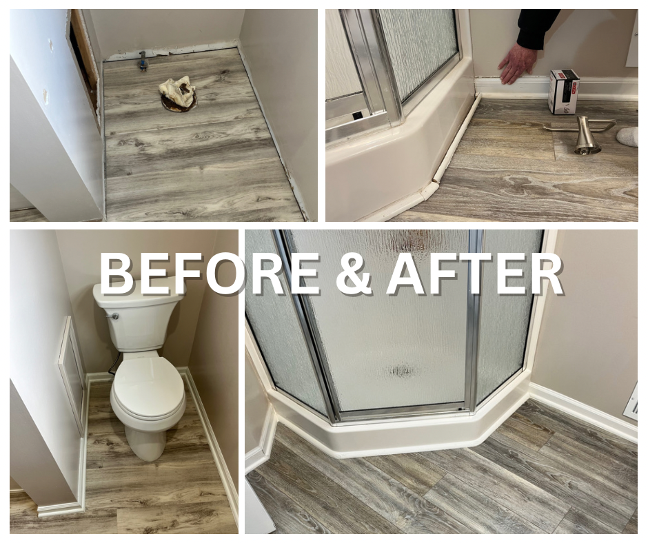 Bathroom Flooring - Luxury Vinyl Plank Installation