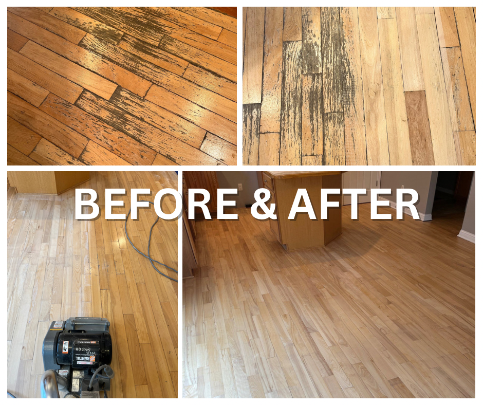 Hardwood Floor Refinishing - Before and After
